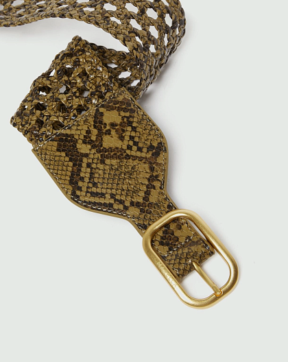 Плетеный ремень с металлической пряжкой – фото 2